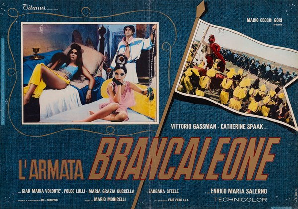 Fotobusta 5 per il film L'armata Brancaleone (1966), dipinto da Sandro Simeoni (Symeoni)