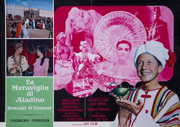 Lobby Card 4 for the film The Wonders of Aladdin (1961), painted by Studio Favalli