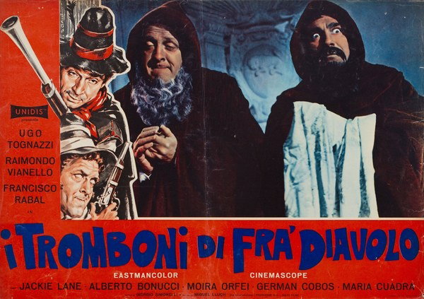 Fotobusta 5 per il film I tromboni di Fra' Diavolo (1962), dipinto da Marcello Colizzi