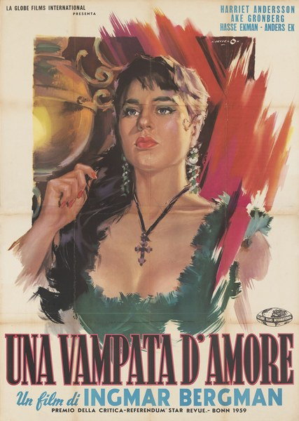 Manifesto 2 per il film Una vampata d'amore (1953), dipinto da Angelo Cesselon