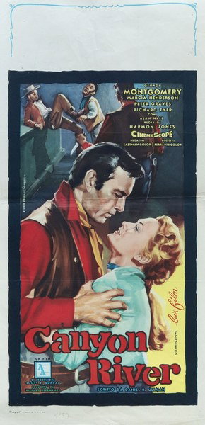 Locandina 2 for the film Canyon River (1956), painted by Rodolfo Valcarenghi