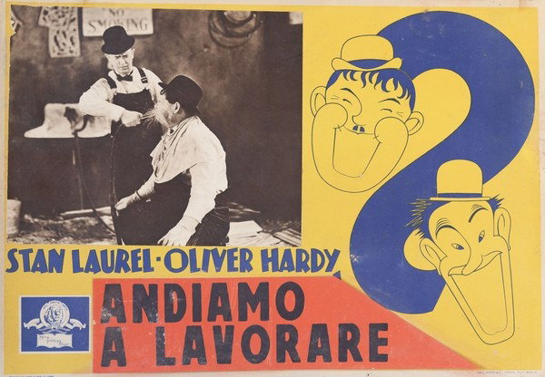Fotobusta 3 per il film Stanlio e Ollio - Non andiamo a lavorare (1947)