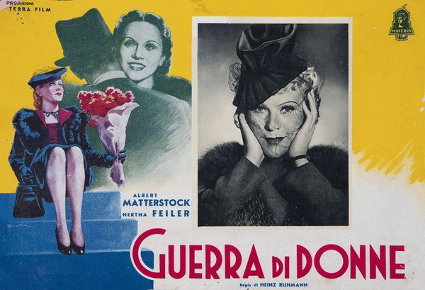 Lobby Card 3 for the film Guerra di donne (1938), painted by Anselmo Ballester