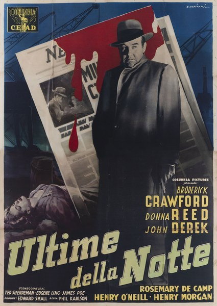 Manifesto 2 per il film Ultime della notte (1952), dipinto da Alfredo Capitani