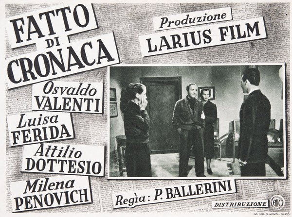 Lobby Card 3 for the film Fatto di cronaca (1945)
