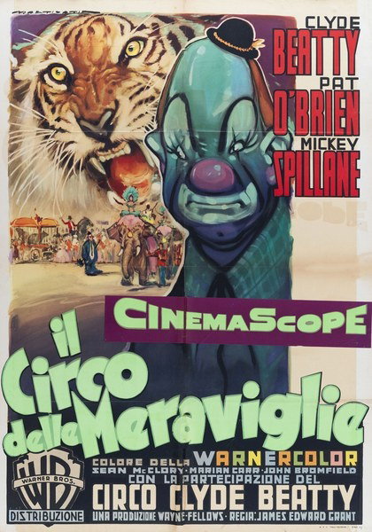 Manifesto 2 per il film Il circo delle meraviglie (1954), dipinto da Luigi Martinati