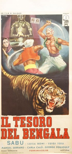 Locandina 2 for the film The Treasure of Bengal (1953), painted by Averardo Ciriello