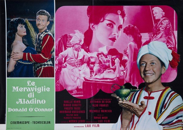 Lobby Card 2 for the film The Wonders of Aladdin (1961), painted by Studio Favalli