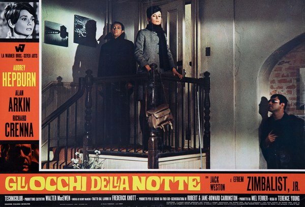 Lobby Card 3 for the film Wait Until Dark (1967), painted by Renato Ferrini