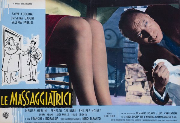 Lobby Card 10 for the film The Masseuses (1962), painted by Carlantonio Longi