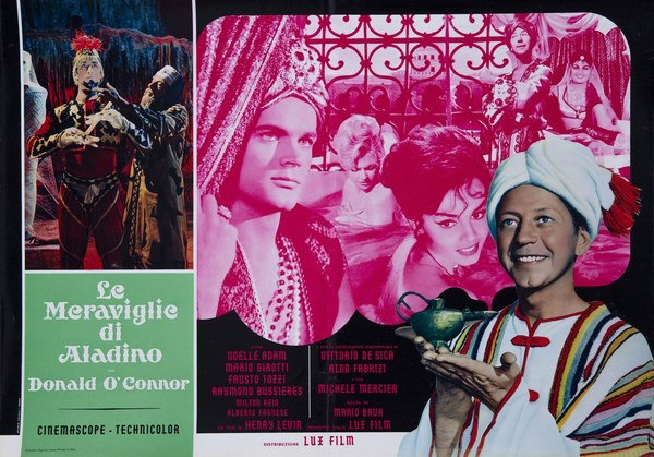 Lobby Card 5 for the film The Wonders of Aladdin (1961), painted by Studio Favalli