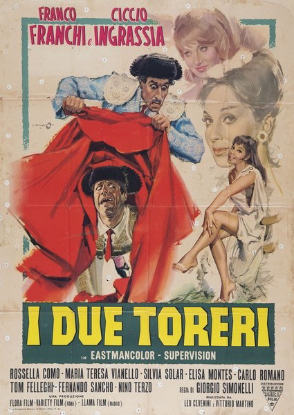 Manifesto 3 per il film I due toreri (1964), dipinto da Angelo Cesselon