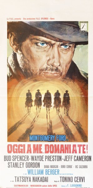 Locandina 3 for the film Today We Kill, Tomorrow We Die! (1968), painted by Rodolfo Gasparri