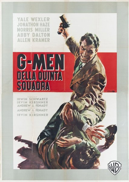 Manifesto 2 per il film G-Men della V squadra (1958), dipinto da Averardo Ciriello