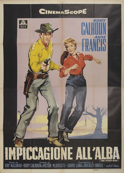 Manifesto 2 per il film Impiccagione all'alba (1957), dipinto da Silvano Campeggi (Nano)