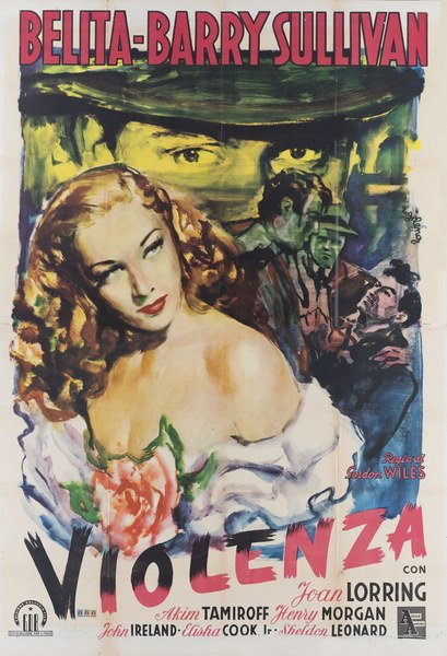 Manifesto 2 per il film Violenza (1947), dipinto da Rinaldo Geleng