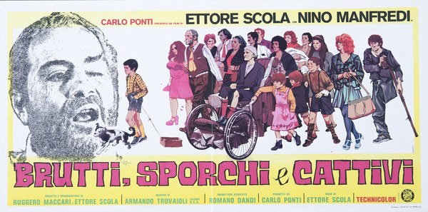 Locandina 2 for the film Ugly, Dirty and Bad (1976), painted by Sandro Simeoni (Symeoni)