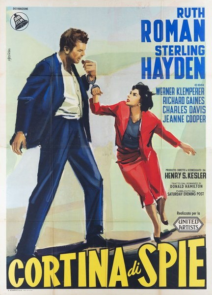 Manifesto 2 per il film Cortina di spie (1957), dipinto da Acerbo Manfredo