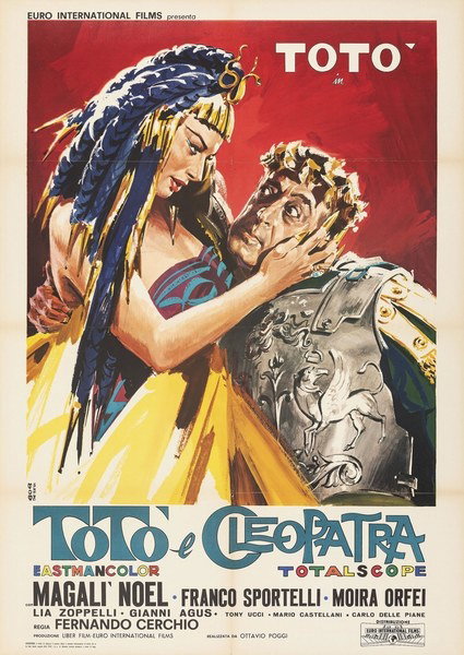 Manifesto 3 per il film Totò e Cleopatra (1963), dipinto da Roberto De Seta (Bob)