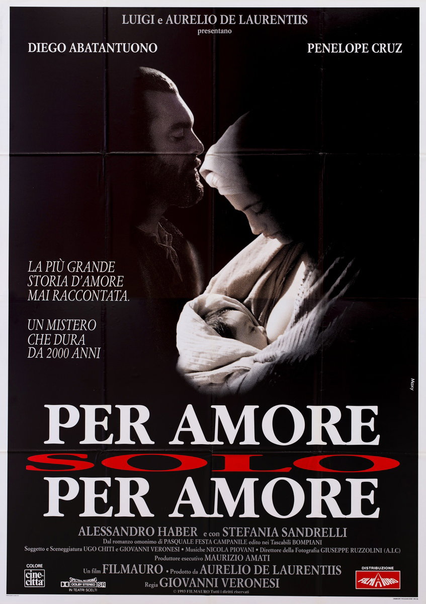 Manifesto 2 per il film Per amore, solo per amore (1993), dipinto da Petrollo Massimo (Maxy)