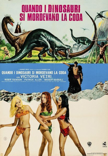 Poster 2 for the film When Dinosaurs Ruled the Earth (1970), painted by Lorenzo Nistri (Enzo)
