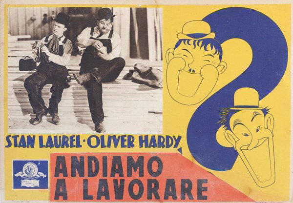 Fotobusta 2 per il film Stanlio e Ollio - Non andiamo a lavorare (1947)