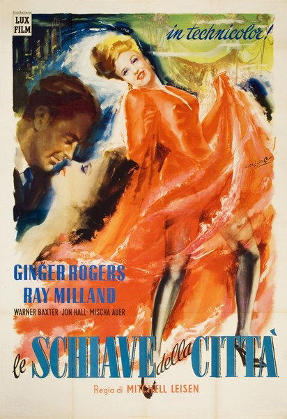 Manifesto 3 per il film Le schiave della città (1944), dipinto da Angelo Cesselon