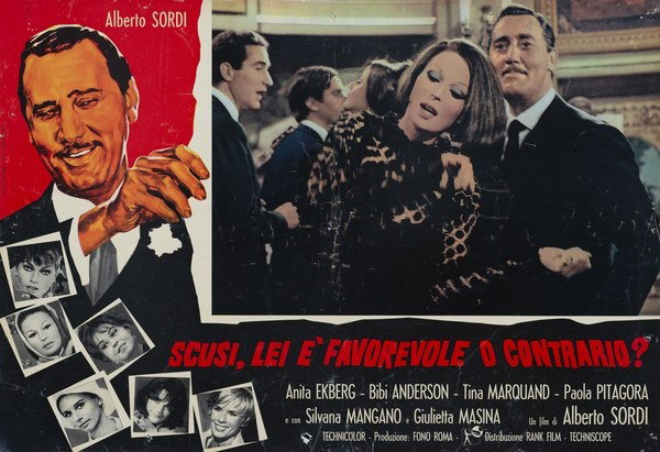 Lobby Card 3 for the film Pardon, Are You for or Against? (1966), painted by Studio De Seta