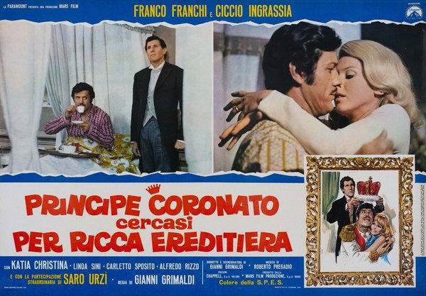 Fotobusta 5 per il film Principe coronato cercasi per ricca ereditiera (1970), dipinto da Renato Casaro (Renè)