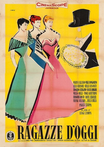 Poster 2 for the film Girls of Today (1955), painted by Ercole Brini