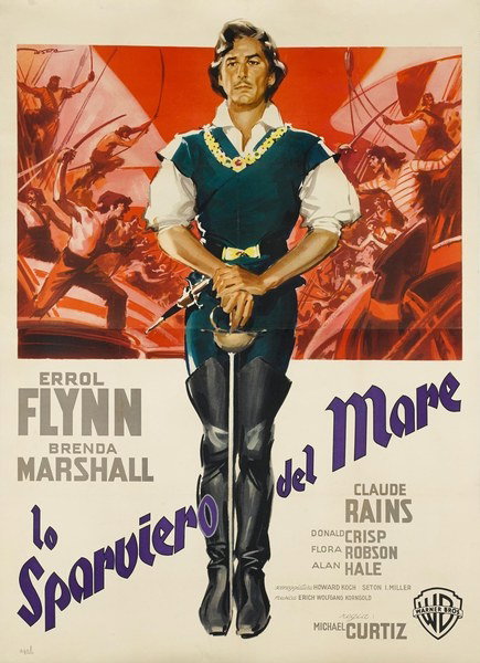 Poster 3 for the film The Sea Hawk (1940), painted by Enrico De Seta