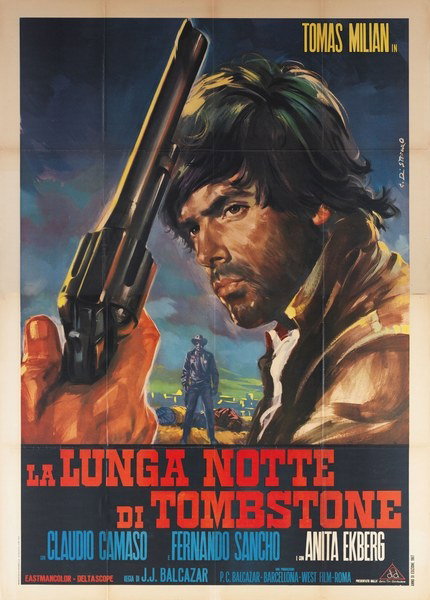 Manifesto 2 per il film La lunga notte di Tombstone (1968), dipinto da Giovanni Di Stefano