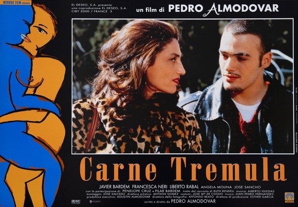 Lobby Card 2 for the film Carne tremula (1997), painted by Paolo Sestito
