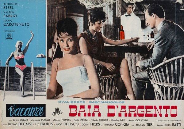 Lobby Card 4 for the film Holidays at Silver Bay (1961), painted by Renato Ferrini