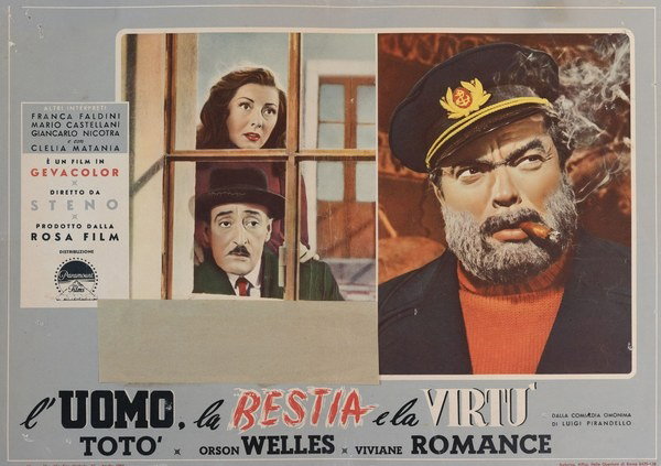 Fotobusta 2 per il film L'uomo, la bestia e la virtù (1953)