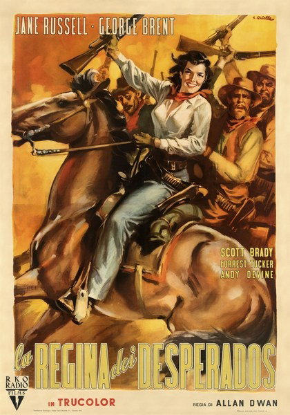 Poster 2 for the film La regina dei desperados (1952), painted by Averardo Ciriello