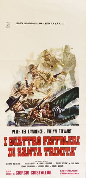 Locandina 2 for the film Four Pistols for Trinity (1971), painted by Ezio Tarantelli