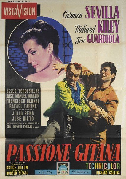 Manifesto 2 per il film Passione gitana (1957), dipinto da Lorenzo Nistri (Enzo)