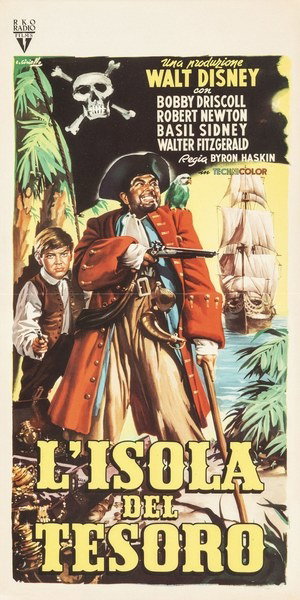 Locandina 2 per il film L'isola del tesoro (1950), dipinto da Averardo Ciriello