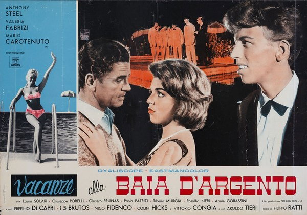 Lobby Card 3 for the film Holidays at Silver Bay (1961), painted by Renato Ferrini