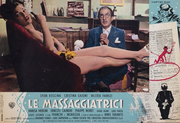 Lobby Card 12 for the film The Masseuses (1962), painted by Carlantonio Longi