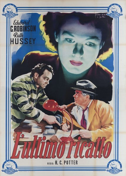 Manifesto 2 per il film L'ultimo ricatto (1939), dipinto da Arnaldo Putzu