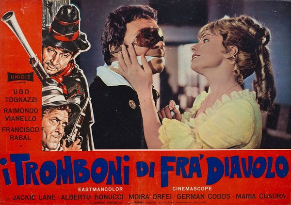 Fotobusta 3 per il film I tromboni di Fra' Diavolo (1962), dipinto da Marcello Colizzi