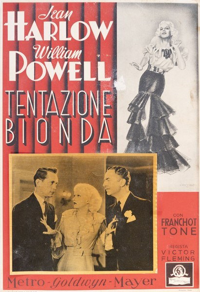 Lobby Card 3 for the film Tentazione bionda (1935), painted by Canestrari