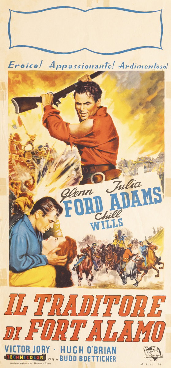Locandina 2 per il film Il traditore di Forte Alamo (1953), dipinto da Arnaldo De Amicis (Aldo)