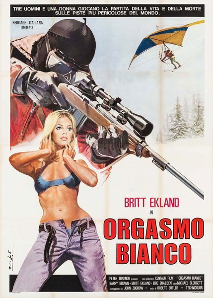 Manifesto 3 per il film Orgasmo bianco (1974), dipinto da Lorenzo Nistri (Enzo)