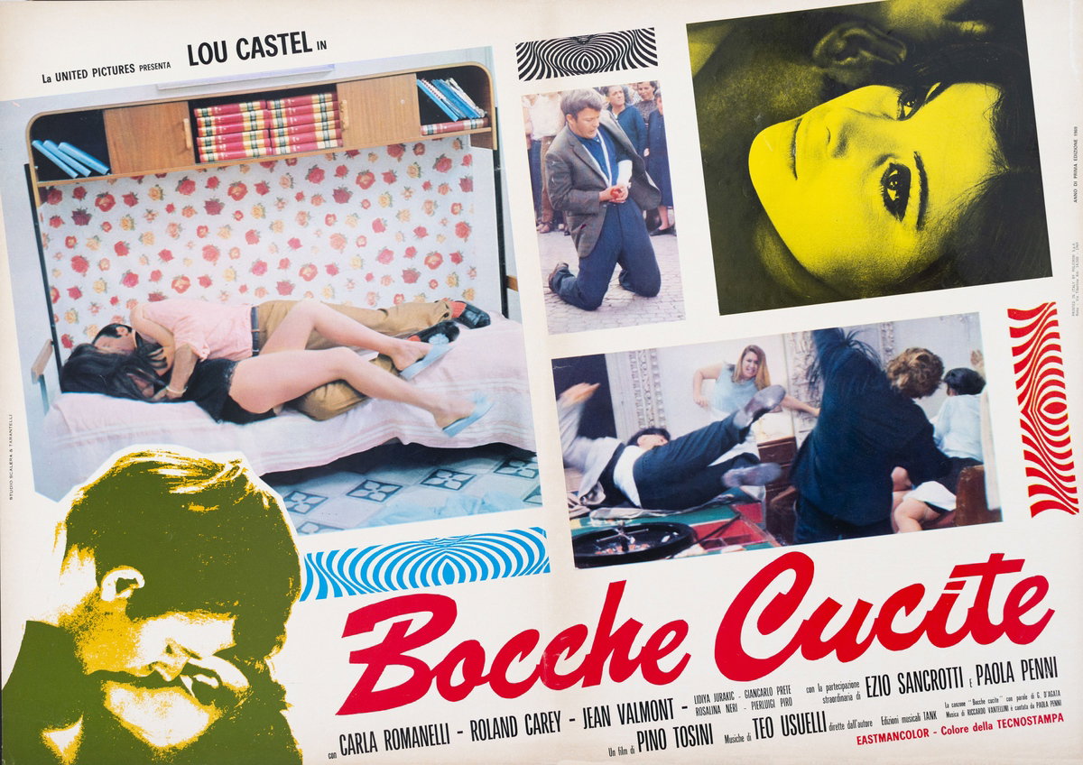 Fotobusta 7 per il film Bocche cucite (1970), dipinto da Pierpaolo Scalera (visual)