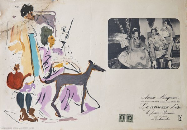 Fotobusta 5 per il film La carrozza d'oro (1952), dipinto da Ercole Brini