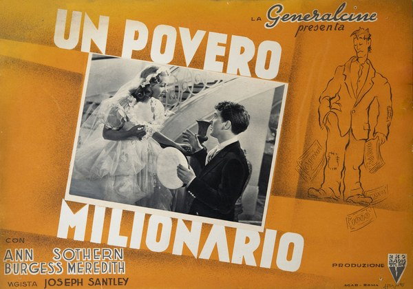 Fotobusta 2 per il film Un povero milionario (1937)