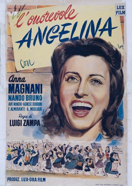 Manifesto 3 per il film L'onorevole Angelina (1947), dipinto da Carlantonio Longi